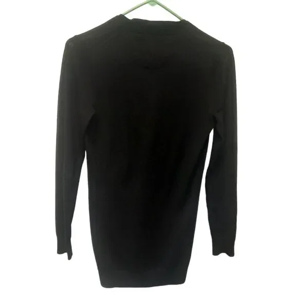 Banana Republic 100% Extra Fine Marino Wool Button Up Cardigan Sweater Black XS - Picture 2 of 9